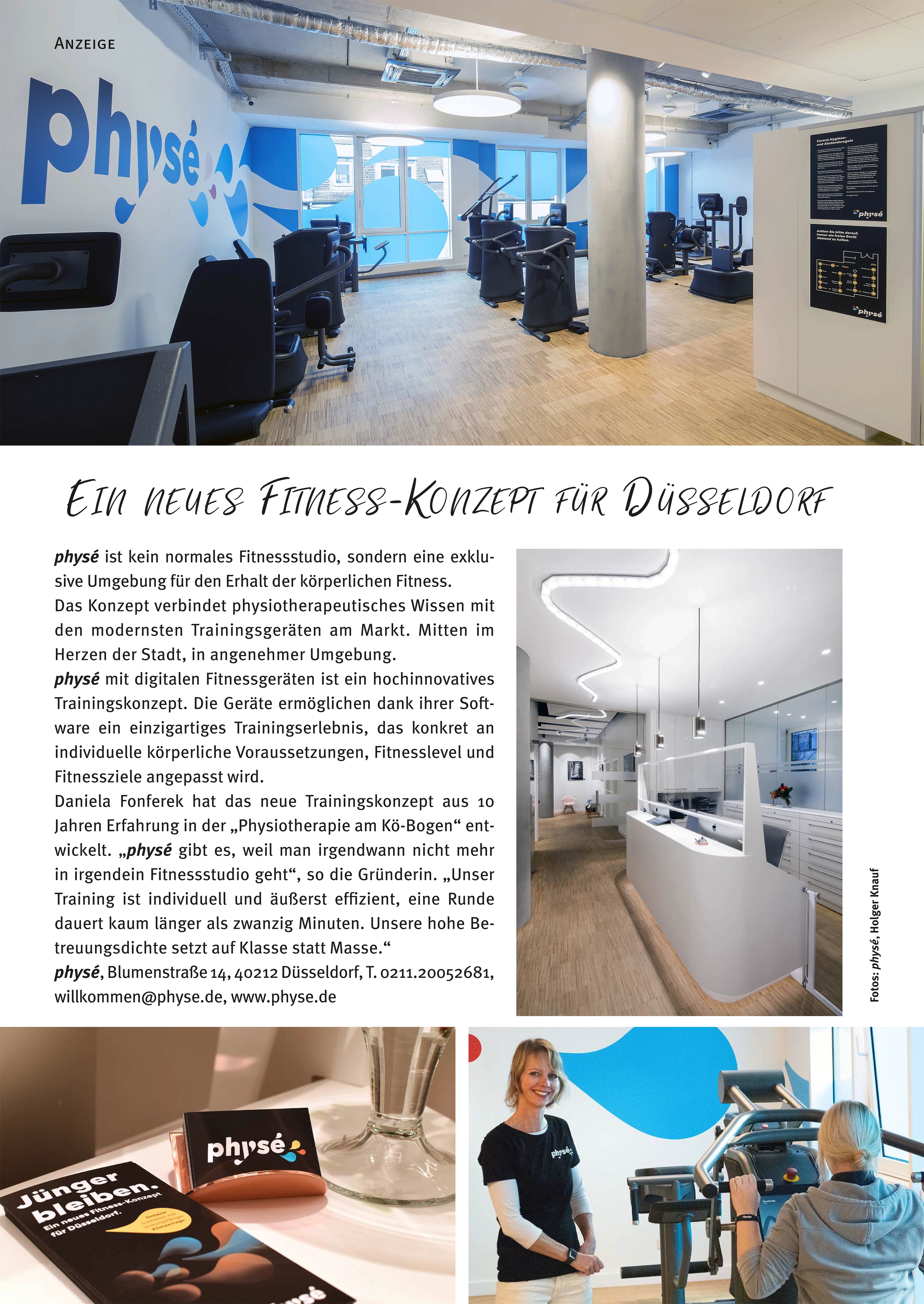 DEX Magazin Düsseldorf 2/2021 – physé: Ein neues Fitness-Konzept für Düsseldorf