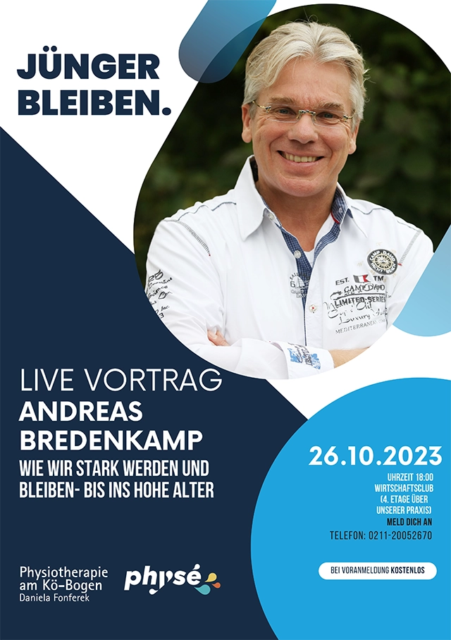 Andreas Bredenkamp beim Vortrag im Wirtschaftsclub Düsseldorf – Physiotherapie am Kö-Bogen und physé